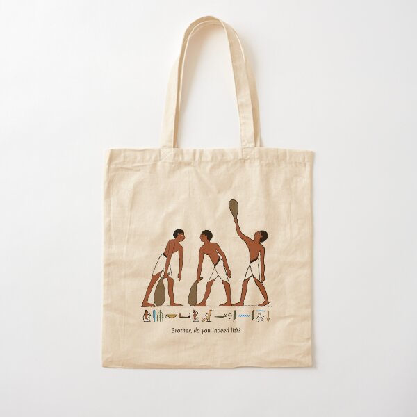Ancient Egyptian Weightlifters Cotton Tote Bag