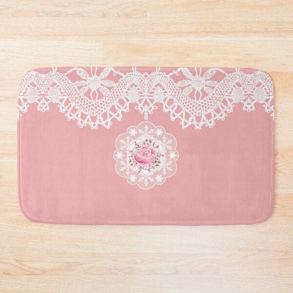 Item preview, Vintage Pink Rose White Lace designed and sold by SloganExpress.