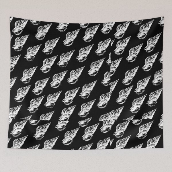 Item preview, tulip shell aloha print pattern black and white designed and sold by maplunk.