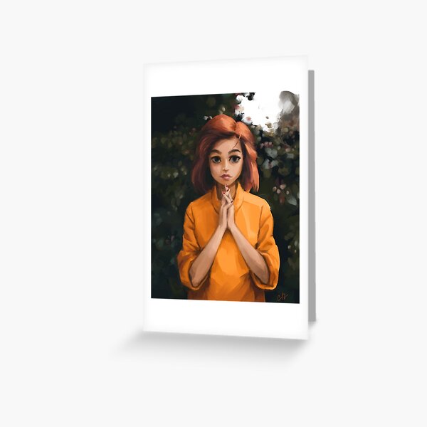 Redhead Colorful Portrait Greeting Card