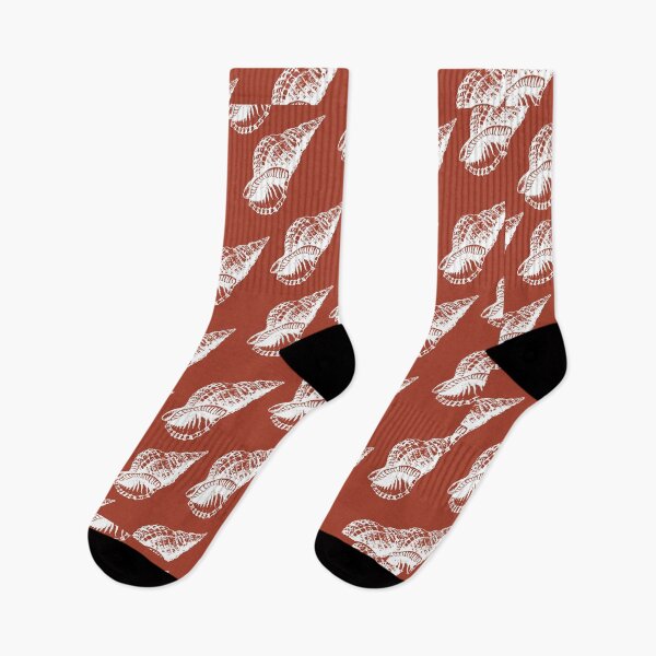 Item preview, tulip shell aloha print pattern dusty orange and white designed and sold by maplunk.