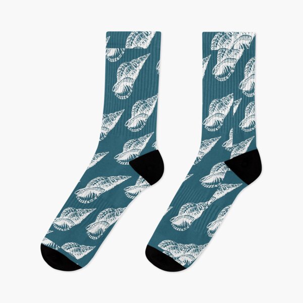 Item preview, tulip shell aloha print pattern blue teal and white designed and sold by maplunk.