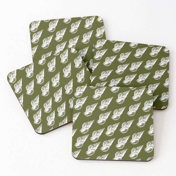 Item preview, tulip shell aloha print pattern green and white designed and sold by maplunk.