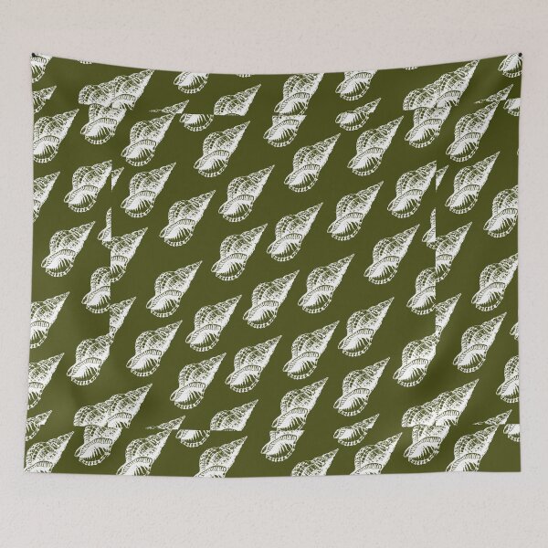 Item preview, tulip shell aloha print pattern green and white designed and sold by maplunk.