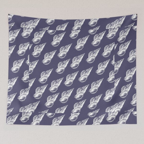 Item preview, tulip shell aloha print pattern blue and white designed and sold by maplunk.
