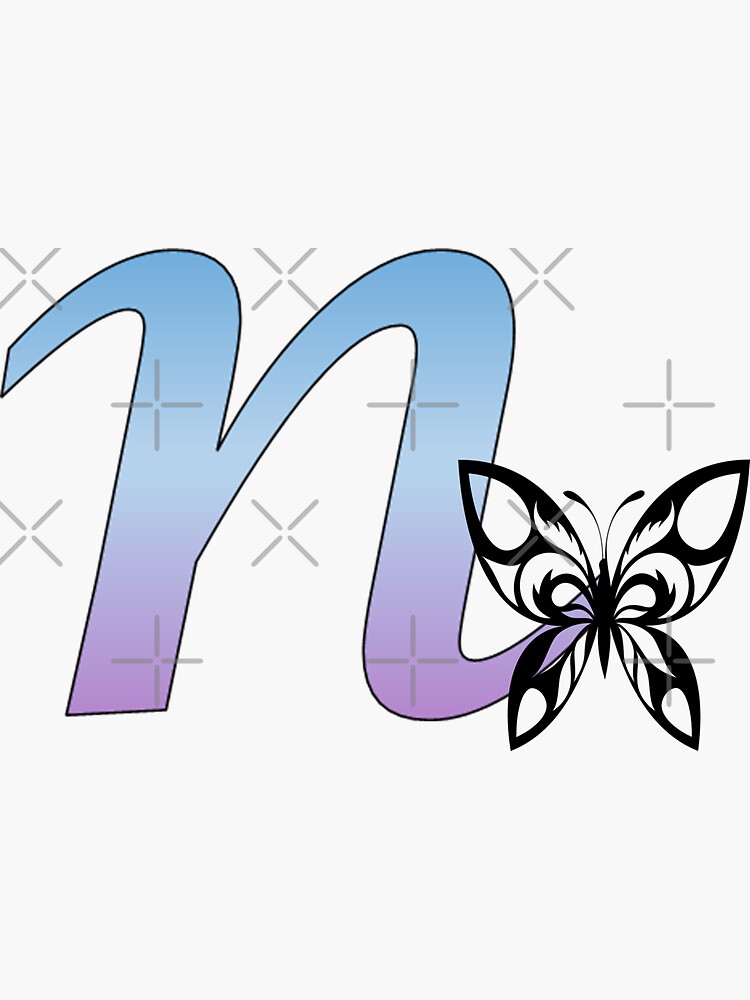 Butterfly Silhouette on Monogram Letter G Gradient Blue Purple