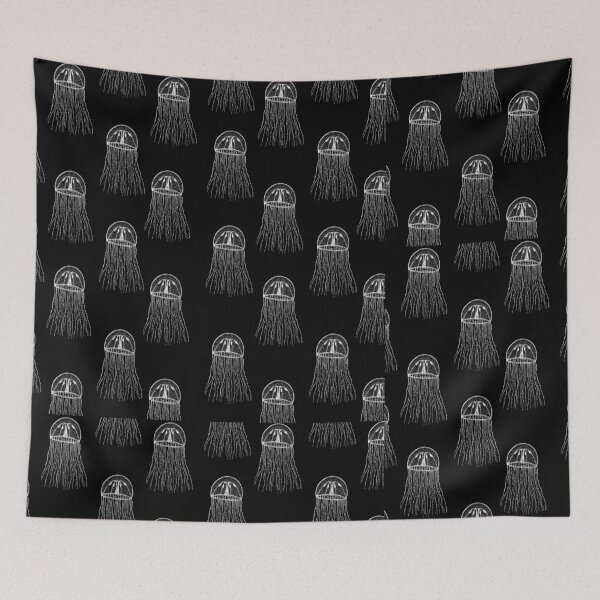 Item preview, jellyfish aloha print pattern hawaii black and white designed and sold by maplunk.