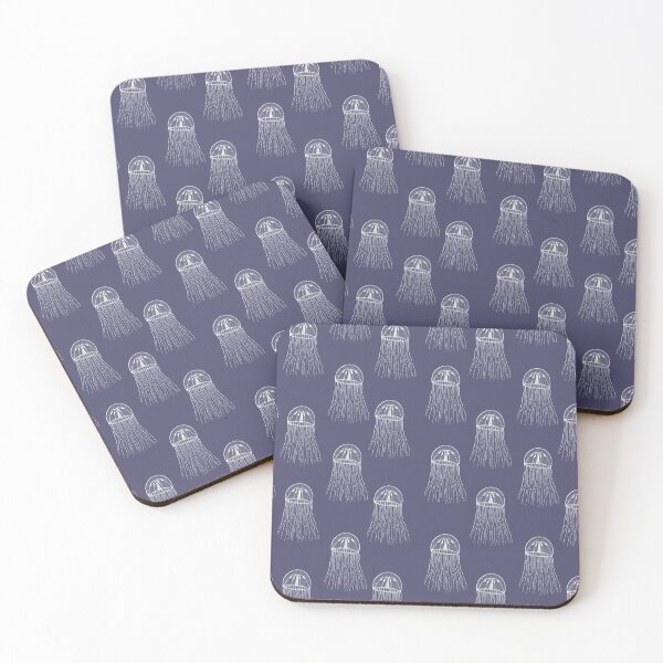 Item preview, jellyfish aloha print pattern hawaii dark purple and white designed and sold by maplunk.