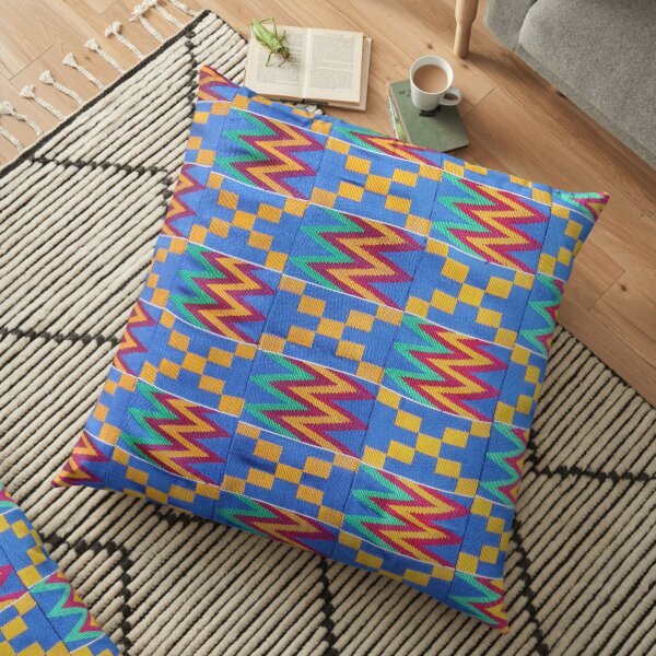 Kente Cloth Textile Pattern Floor Pillow