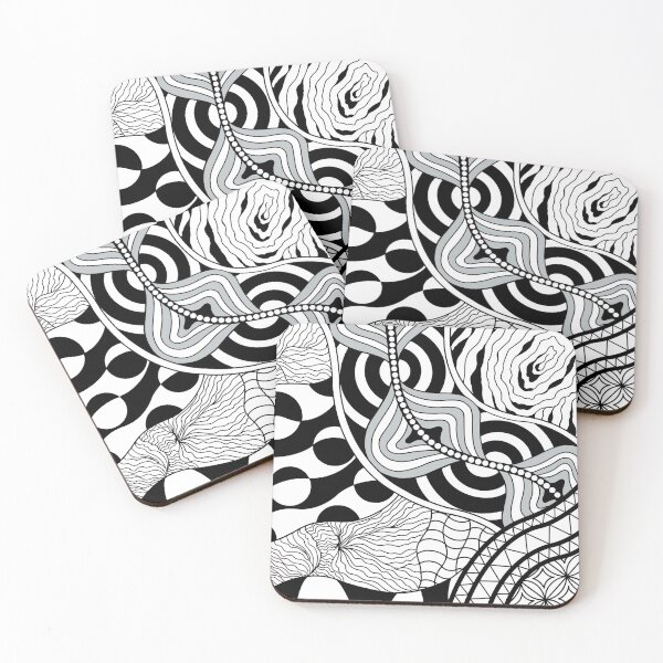 Item preview, Trippy Black and White Zentangle designed and sold by Kizza .
