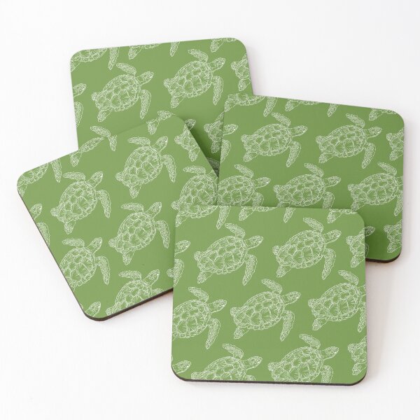 Item preview, turtle aloha print pattern hawaii green and white designed and sold by maplunk.