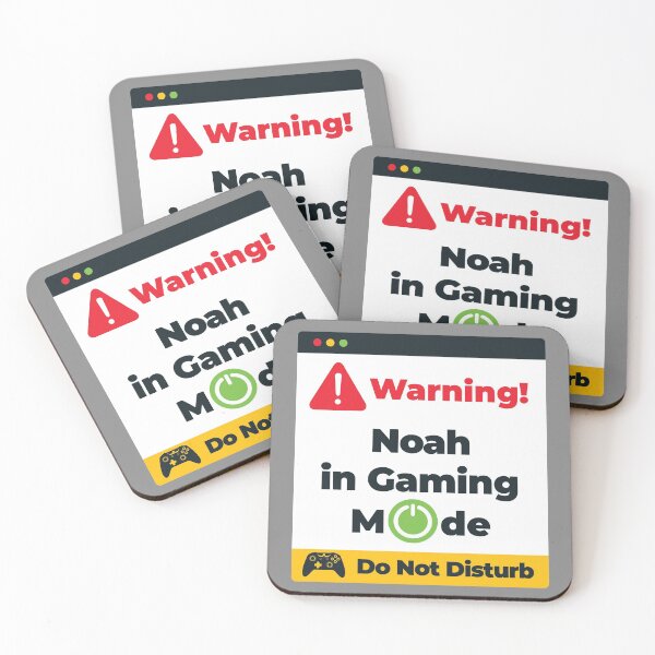 Item preview, Noah Gamer Name - Warning Noah is in Gaming Mode designed and sold by HelloFromAja.