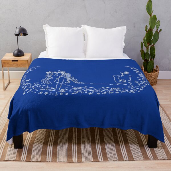 Hot Summer Day (white on a dark background) Throw Blanket