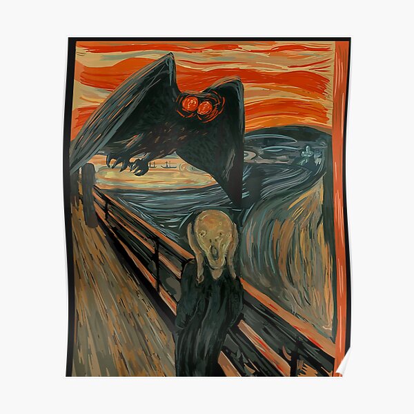 Mothman Scream WV Art Cryptid Poster
