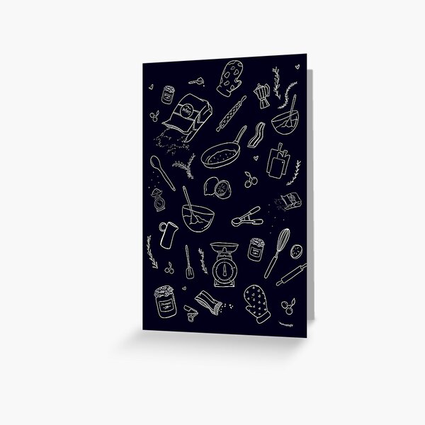 Love Cooking Pattern Greeting Card