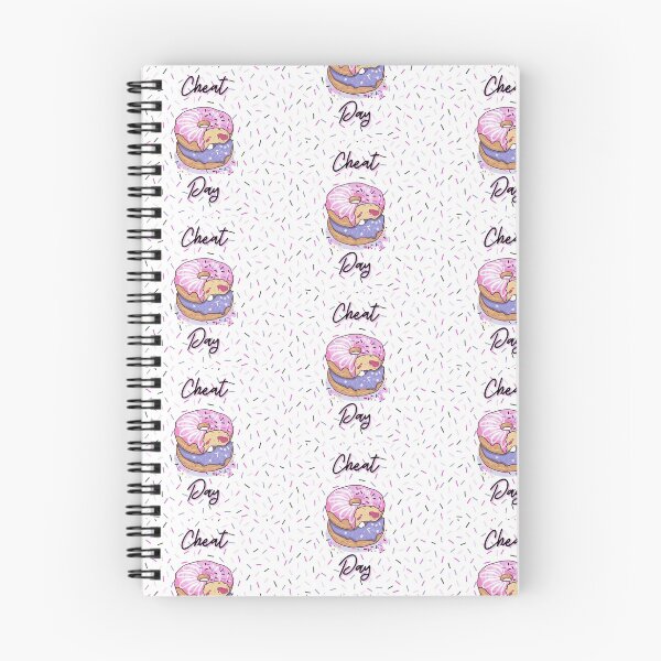 Item preview, CHEAT DAY Donut pattern pink, purple, confetti background, jelly filled sprinkles, WHITE BACKGROUND designed and sold by JustAMillenial -.