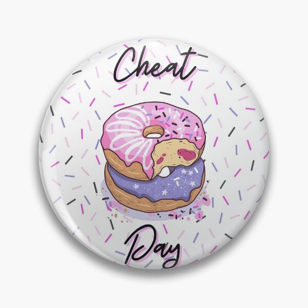 Item preview, CHEAT DAY Donut pattern pink, purple, confetti background, jelly filled sprinkles, WHITE BACKGROUND designed and sold by JustAMillenial -.