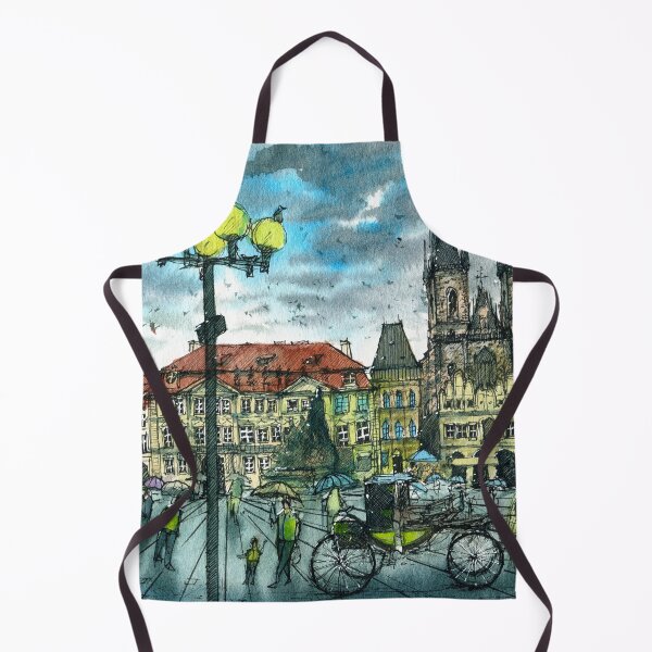Item preview, Czech Republic - Old Town Square Watercolor and Ink Painting designed and sold by darrenyeoart.