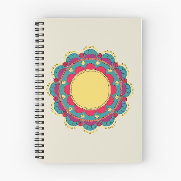 Item preview, Teal yellow mandala flower doodle  designed and sold by RabanoMagenta.