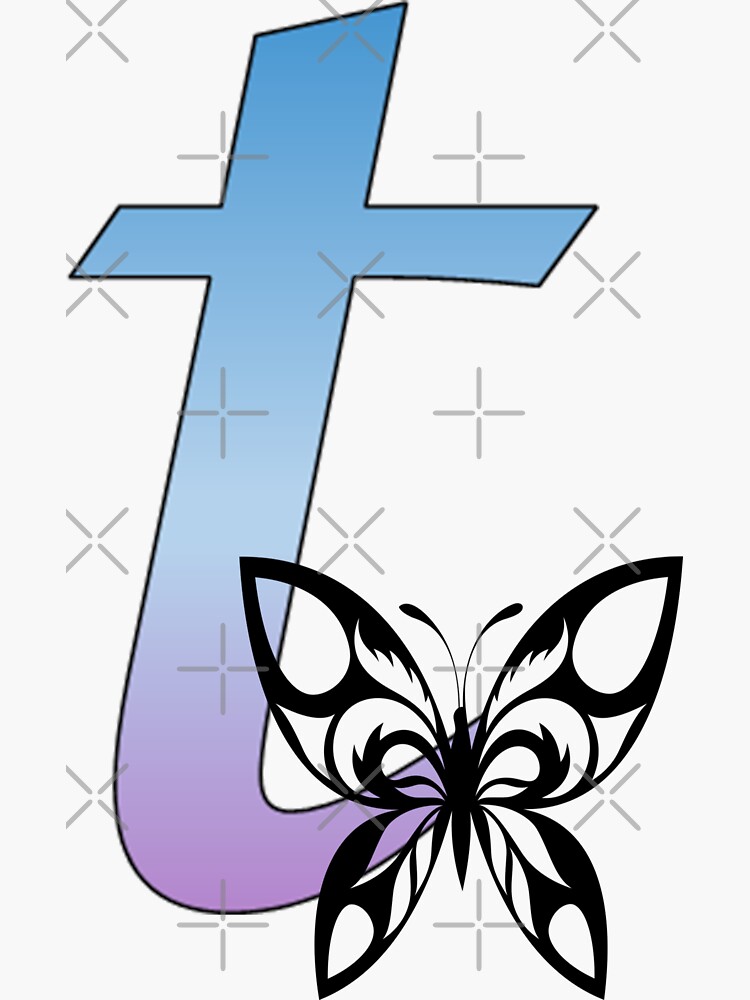 Butterfly Silhouette on Monogram Letter G Gradient Blue Purple