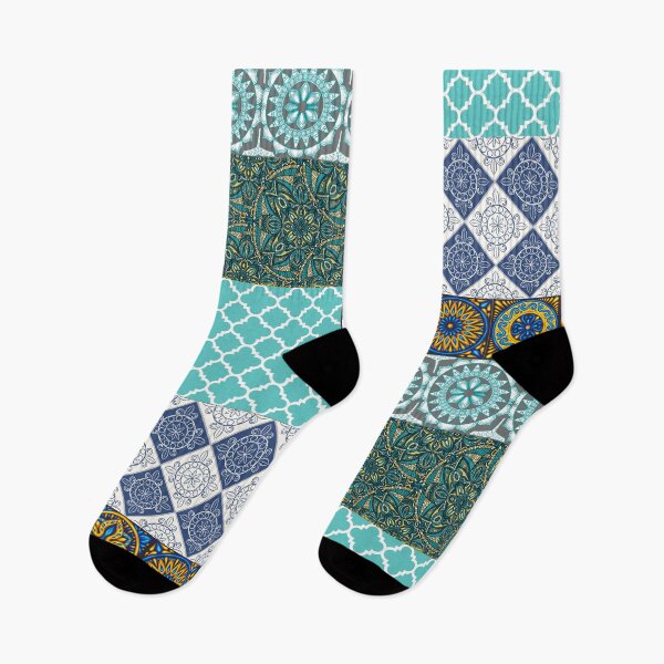 Aperçu de l'œuvre Motif marocain bleu et vert créée et vendue par foxcreative.