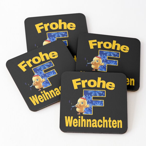 Item preview, merry christmas in German. frohe weihnachten. cute chick. letter F designed and sold by doctors-apparel.