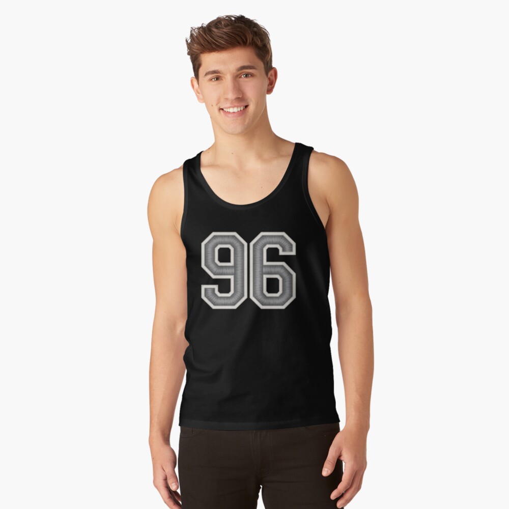 96 Silver White Black Jersey Football Sports Number Ninety-Six