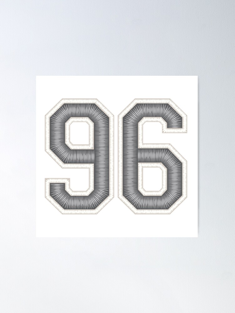 96 Black Jersey Sports Number ninety-six Football 96 Poster for