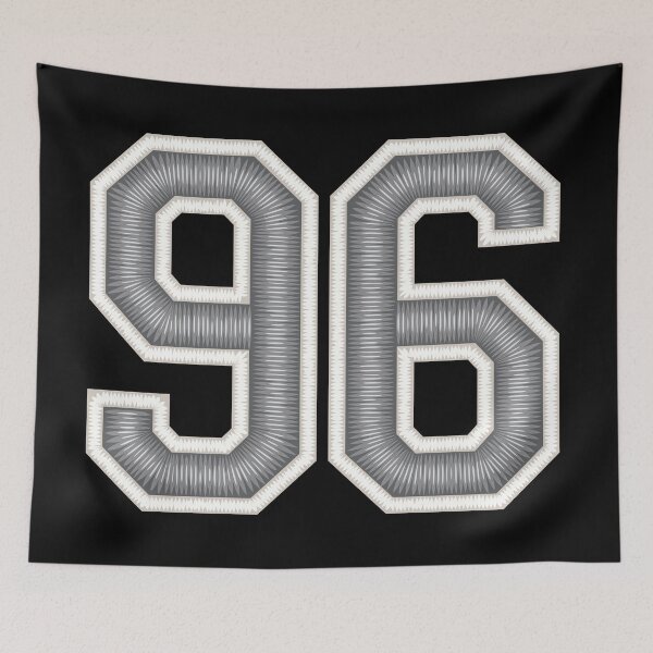 Item preview, 96 Silver White Black Jersey Football Sports Number Ninety-Six designed and sold by HelloFromAja.