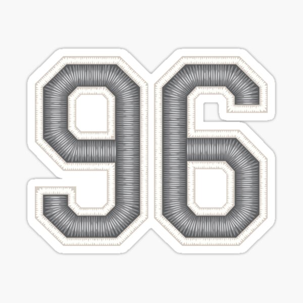 96 Silver White Black Jersey Football Sports Number Ninety-Six Sticker  for Sale by HelloFromAja