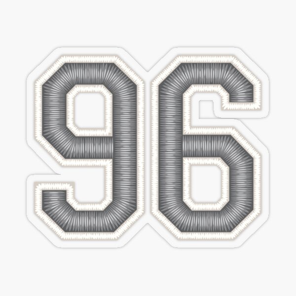 96 Silver White Black Jersey Football Sports Number Ninety-Six Sticker  for Sale by HelloFromAja