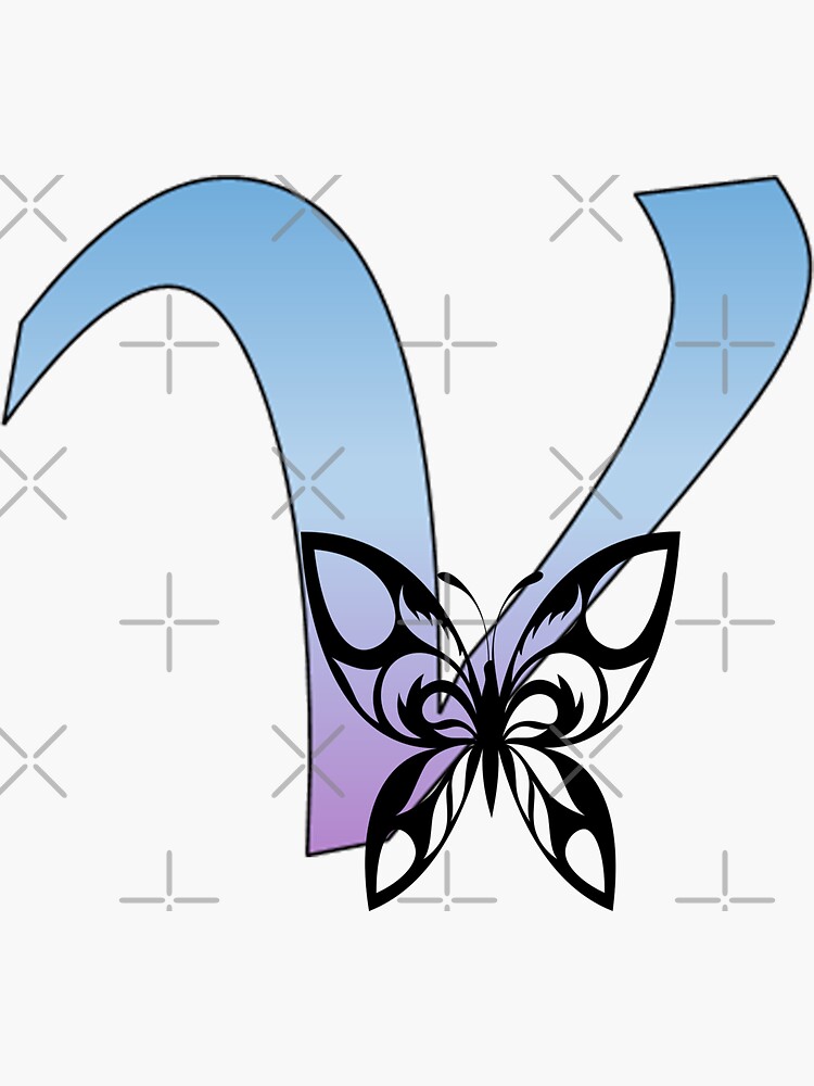 Butterfly Silhouette on Monogram Letter G Gradient Blue Purple