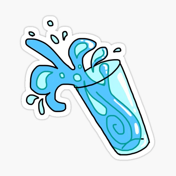 "Water Glass" Sticker by lunarbxtch Redbubble