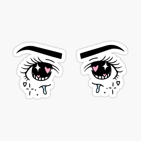 Anime Eyes Crying Stickers | Redbubble