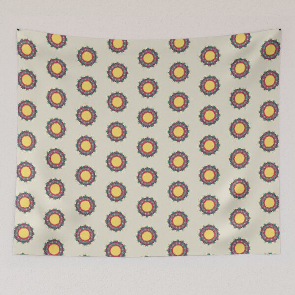 Item preview, Teal yellow mandala flower doodle  designed and sold by RabanoMagenta.