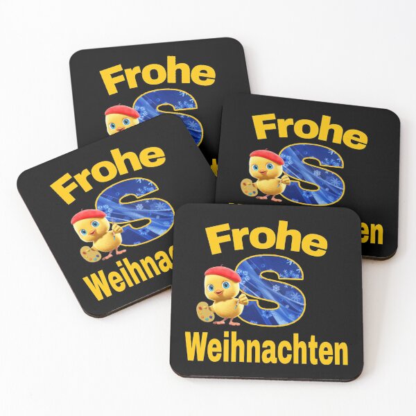 Item preview, merry christmas in German. frohe weihnachten. chick painter. letter S designed and sold by doctors-apparel.