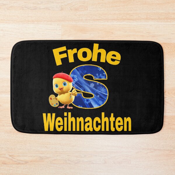 Item preview, merry christmas in German. frohe weihnachten. chick painter. letter S designed and sold by doctors-apparel.