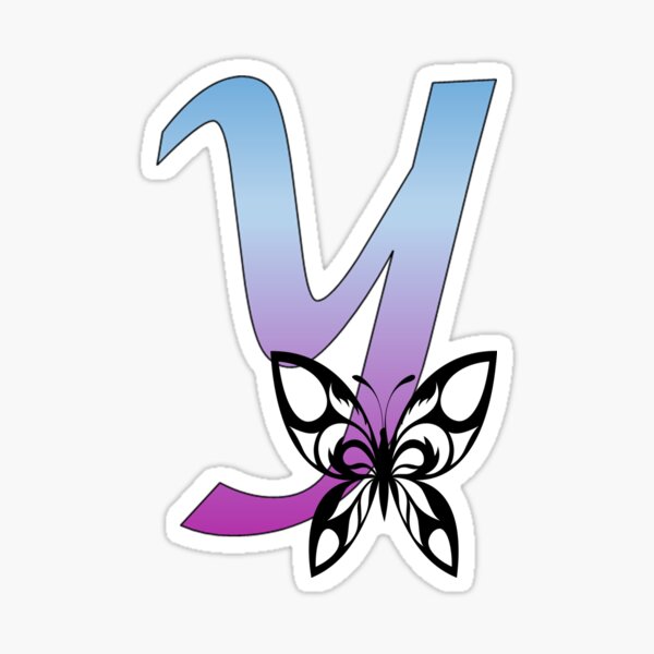 Butterfly Silhouette on Monogram Letter G Gradient Blue Purple