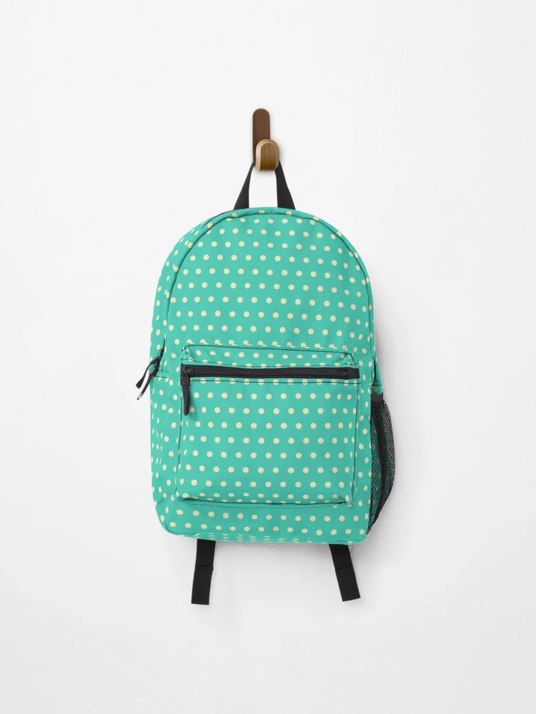 Thumbnail 1 of 3, Backpack, dot with green background pattern designed and sold by Patternsonly.