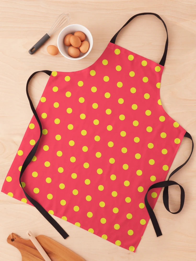 Thumbnail 1 of 6, Apron, yellow dot pattern designed and sold by Patternsonly.