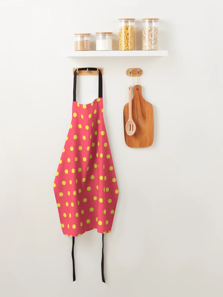 Thumbnail 4 of 6, Apron, yellow dot pattern designed and sold by Patternsonly.