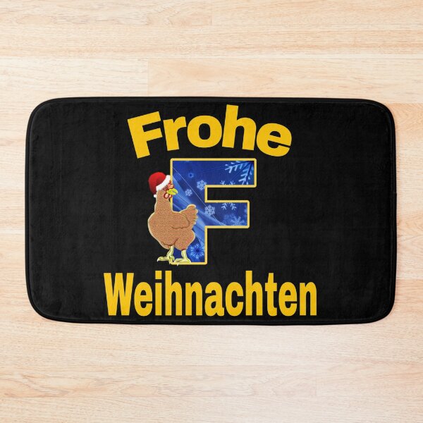 Item preview, merry christmas in German. frohe weihnachten.hen. letter F designed and sold by doctors-apparel.