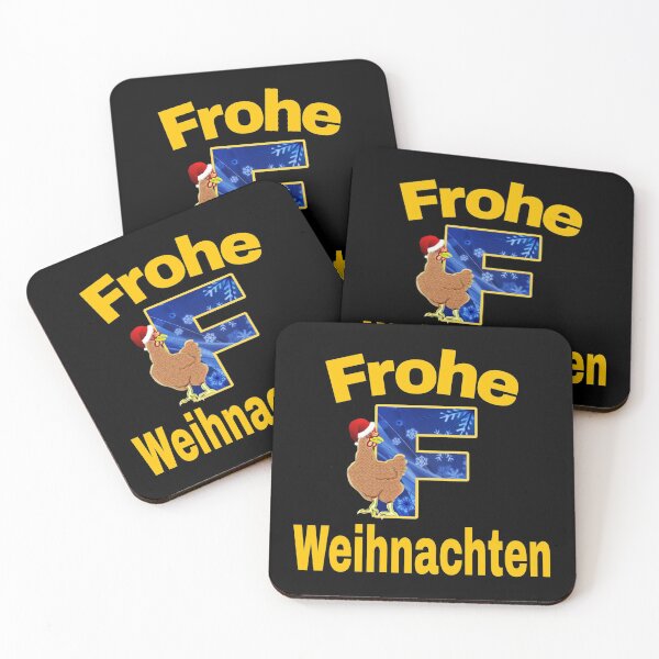 Item preview, merry christmas in German. frohe weihnachten.hen. letter F designed and sold by doctors-apparel.
