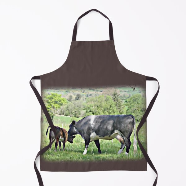 Item preview, Cow and brown calf on a hillside designed and sold by DAscroft.