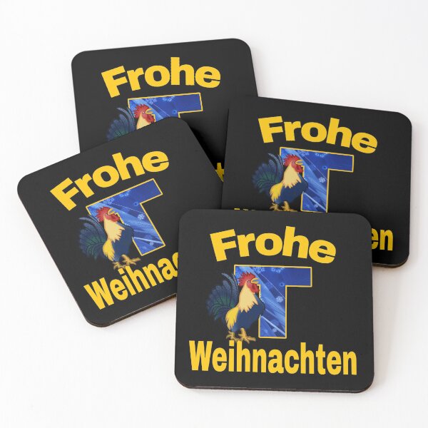 Item preview, merry christmas in German. frohe weihnachten.rooster. letter T designed and sold by doctors-apparel.
