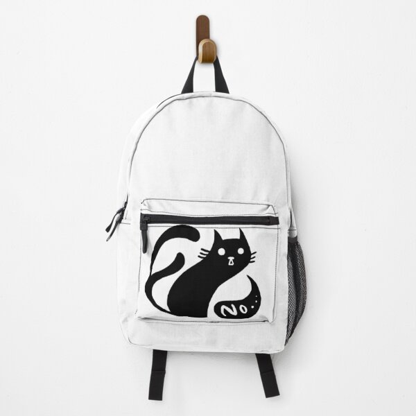 Item preview, Spooky black cat two tails saying no black and white designed and sold by mooniya-stories.