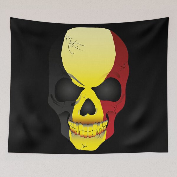 Item preview, Belgium Vampire Skull Flag designed and sold by SandersApparel.