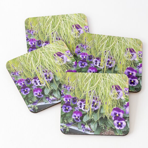 Purple Pansies - In Mama's Garden Coasters (Set of 4)