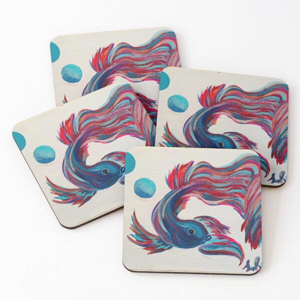 Item preview, RedBubble: Lucky Beta Fish Tribute Painting print designed and sold by HealingCreate47.
