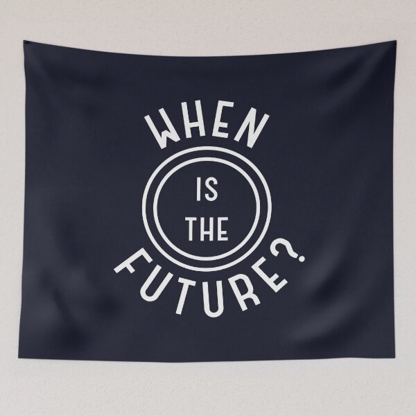 Item preview, When Is The Future — Stamp (White on dark) designed and sold by curlymario.